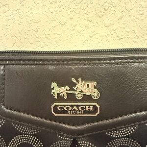 Coach Madison Dotted Op Art Logo Black Signature Crossbody Bag